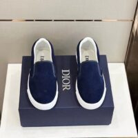 Dior Unisex CD Shoes B101 Slip-On Sneaker Navy Blue Suede Smooth Calfskin (12)