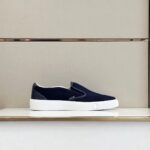Dior Unisex CD Shoes B101 Slip-On Sneaker Navy Blue Suede Smooth Calfskin - Bild 2