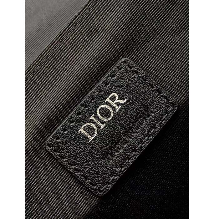Dior Unisex Mini Hit The Road Bag Black CD Diamond Canvas (4)