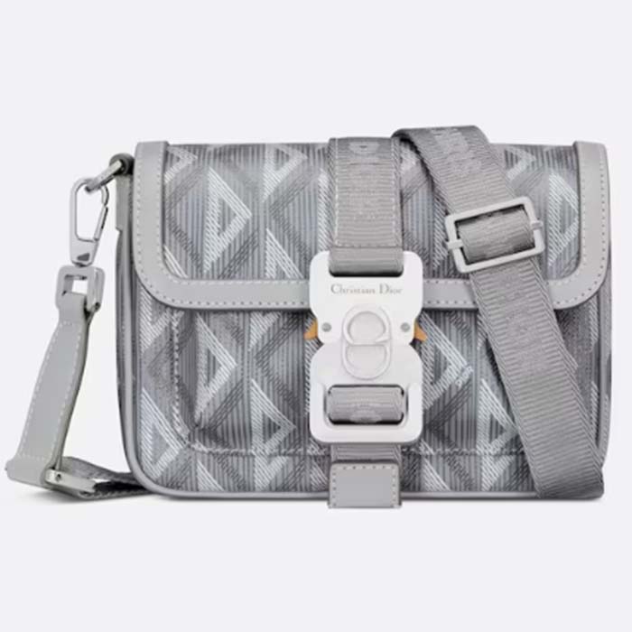 Dior Unisex Mini Hit The Road Bag Gray CD Diamond Canvas