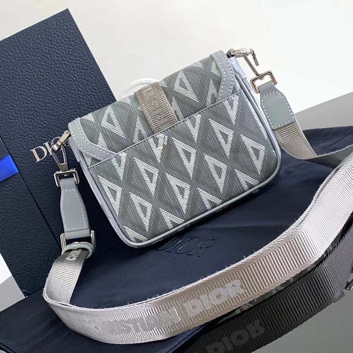 Dior Unisex Mini Hit The Road Bag Gray CD Diamond Canvas (8)