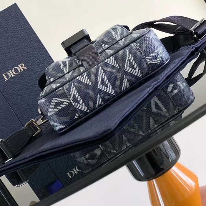 Dior Unisex Mini Hit The Road Bag Navy Blue CD Diamond Canvas (3)
