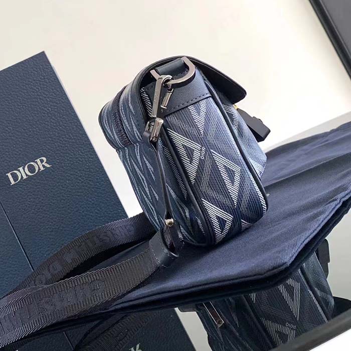 Dior Unisex Mini Hit The Road Bag Navy Blue CD Diamond Canvas (5)