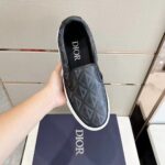 Dior Unisex Shoes B101 Slip-On Sneaker Black CD Diamond Canvas Smooth Calfskin - Bild 7