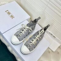 Dior Unisex Shoes CD Walk’N’Dior Sneaker Gray Dior Oblique Technical Mesh Calfskin (9)