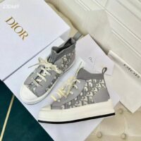 Dior Unisex Shoes CD Walk’N’Dior Sneaker Gray Dior Oblique Technical Mesh Calfskin (9)