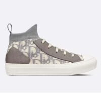 Dior Unisex Shoes CD Walk’N’Dior Sneaker Gray Dior Oblique Technical Mesh Calfskin (9)