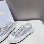 Dior Unisex Shoes CD Walk'N'Dior Sneaker Stone Gray Dior Oblique Embroidered Cotton – Bild 7