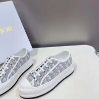 Dior Unisex Shoes CD Walk’N’Dior Sneaker Stone Gray Dior Oblique Embroidered Cotton (12)