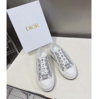 Dior Unisex Shoes CD Walk’N’Dior Sneaker Stone Gray Dior Oblique Embroidered Cotton (12)