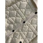 Dior Women CD Cannage Jacket White Technical Wool Cashmere Knit Horn Buttons - Bild 7