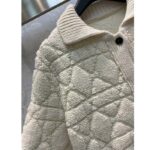 Dior Women CD Cannage Jacket White Technical Wool Cashmere Knit Horn Buttons - Bild 6