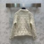 Dior Women CD Cannage Jacket White Technical Wool Cashmere Knit Horn Buttons - Bild 3