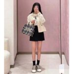 Dior Women CD Cannage Jacket White Technical Wool Cashmere Knit Horn Buttons - Bild 11