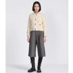 Dior Women CD Cannage Jacket White Technical Wool Cashmere Knit Horn Buttons - Bild 12