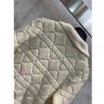 Dior Women CD Cannage Jacket White Technical Wool Cashmere Knit Horn Buttons - Bild 5