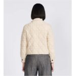Dior Women CD Cannage Jacket White Technical Wool Cashmere Knit Horn Buttons - Bild 14