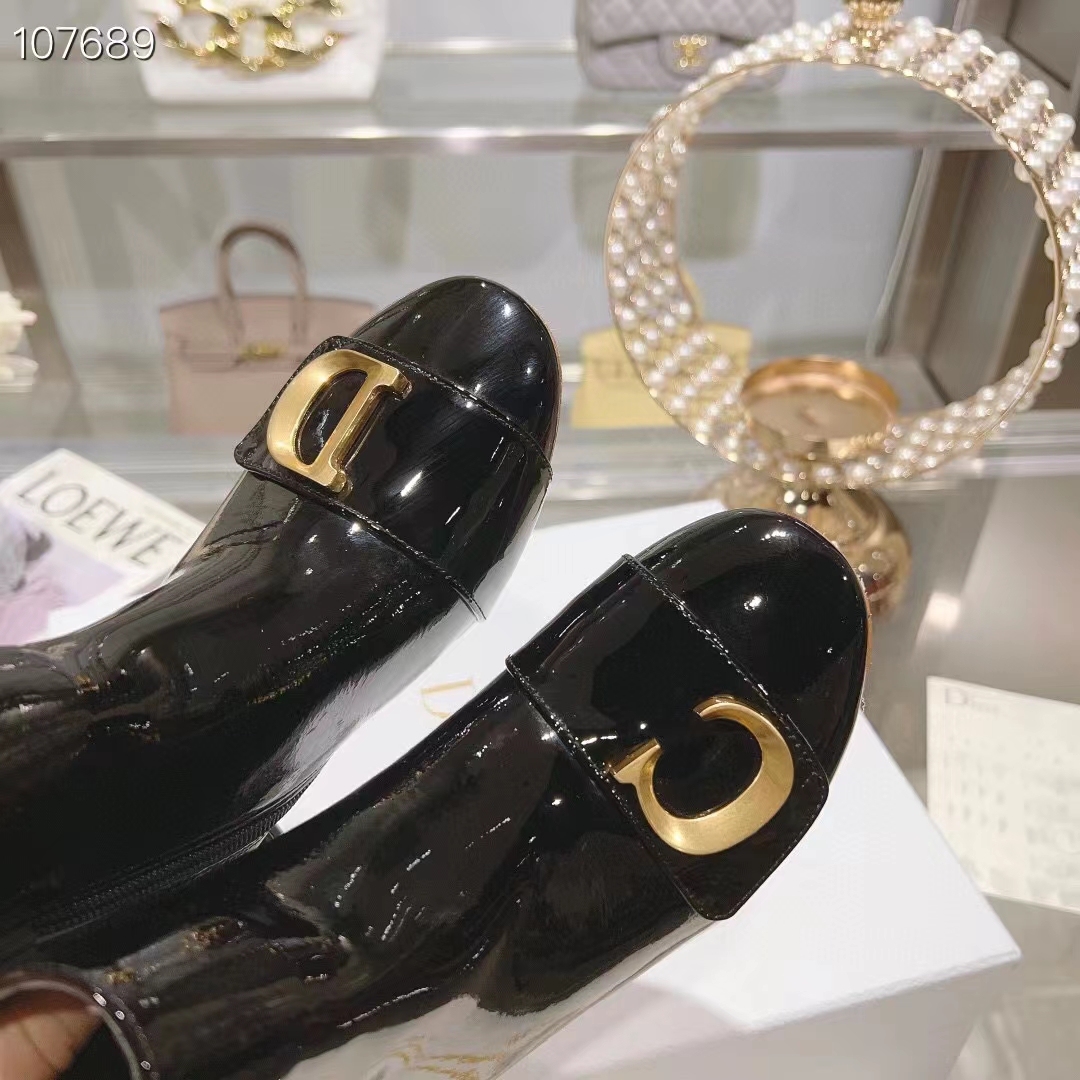 Dior Women CD C’est Dior Heeled Ankle Boot Black Patent Calfskin (2)
