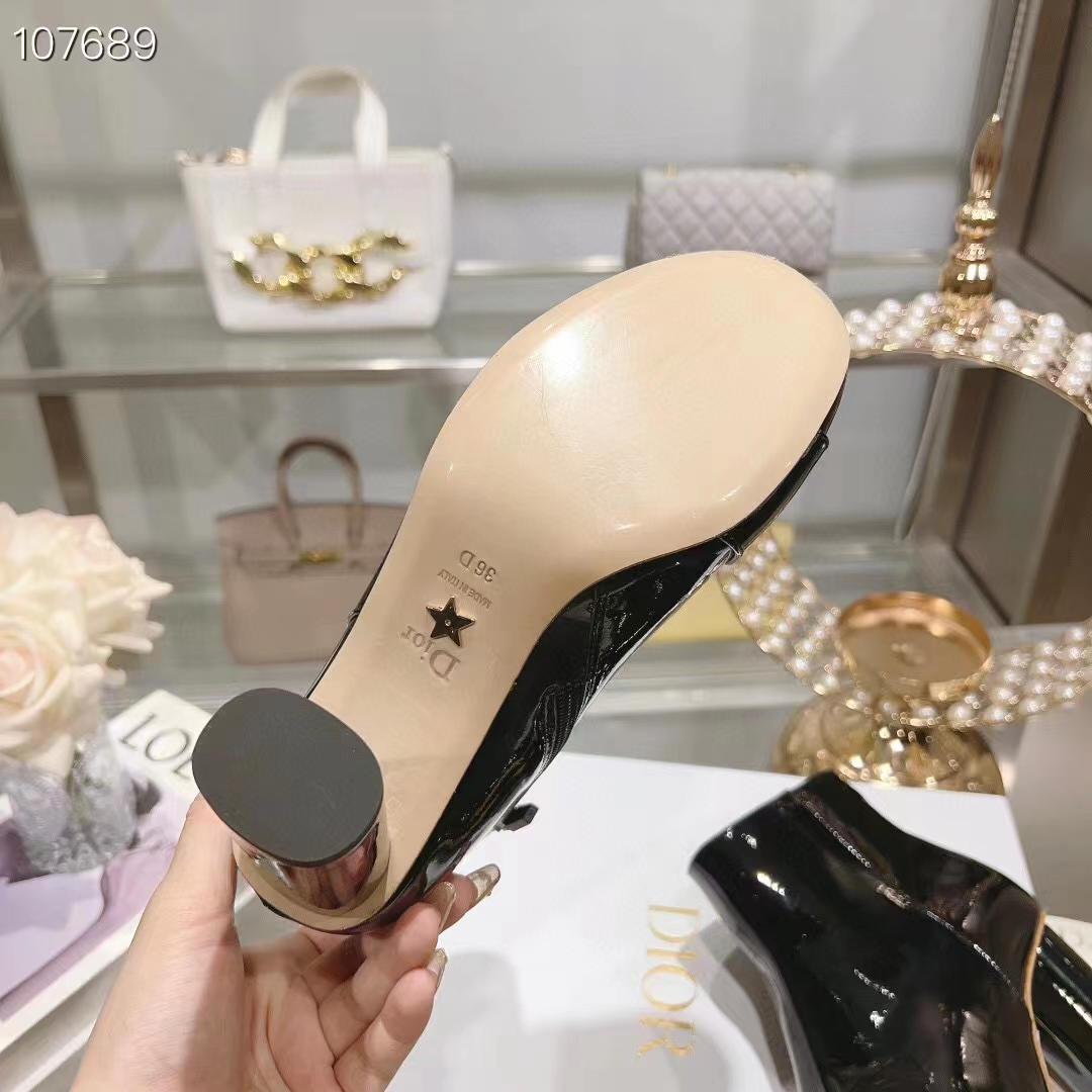 Dior Women CD C’est Dior Heeled Ankle Boot Black Patent Calfskin (4)