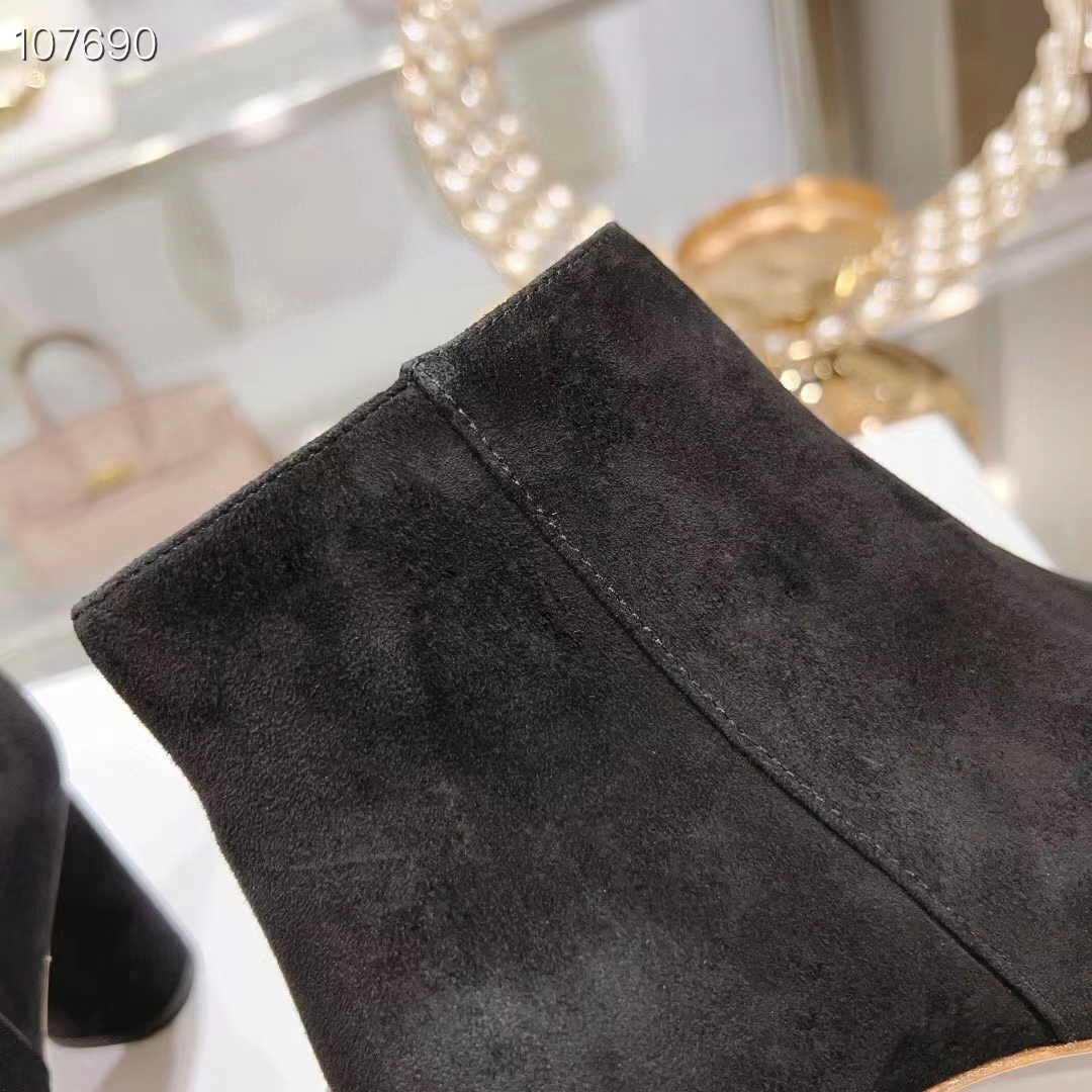 Dior Women CD C’est Dior Heeled Ankle Boot Black Suede Calfskin (6)