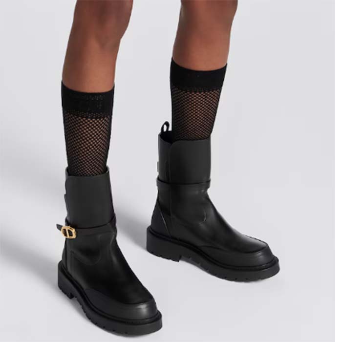 Dior Women CD Dior Empreinte Ankle Boot Black Calfskin Rubber (3)