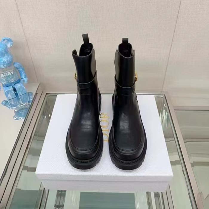 Dior Women CD Dior Empreinte Ankle Boot Black Calfskin Rubber (5)