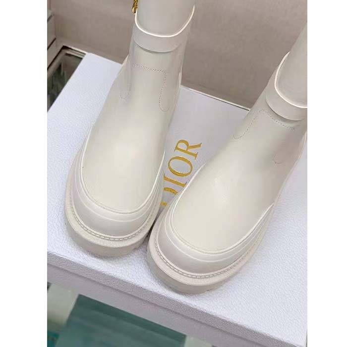 Dior Women CD Dior Empreinte Ankle Boot White Calfskin Rubber (2)
