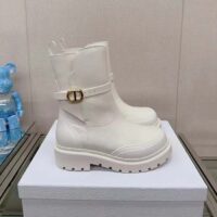 Dior Women CD Dior Empreinte Ankle Boot White Calfskin Rubber (8)
