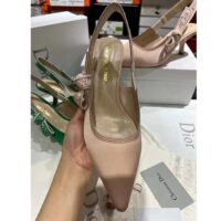 Dior Women CD J’Adior Slingback Pump Nude Embroidered Satin Cotton (7)