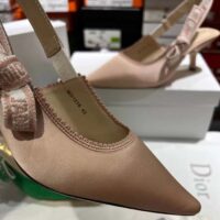 Dior Women CD J’Adior Slingback Pump Nude Embroidered Satin Cotton (7)