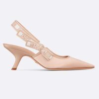 Dior Women CD J’Adior Slingback Pump Nude Embroidered Satin Cotton (7)