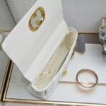 Dior Women CD Large Dior Caro Bag Stone Ivory Supple Cannage Calfskin – Image 7