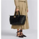Dior Women CD Large Dior Toujours Bag Black Macrocannage Calfskin - Image 13
