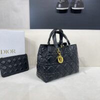 Dior Women CD Large Dior Toujours Bag Black Macrocannage Calfskin (3)