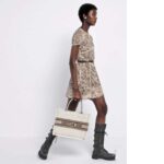 Dior Women CD Medium Book Tote Ice Cannage Shearling Christian Dior Paris Signature - immagine 12