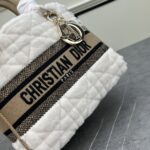 Dior Women CD Medium Lady D-Lite Bag Ice Cannage Shearling Interior Zip Large Patch Pocket – Image 5