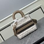 Dior Women CD Medium Lady D-Lite Bag Ice Cannage Shearling Interior Zip Large Patch Pocket – Image 3