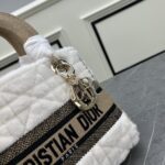 Dior Women CD Medium Lady D-Lite Bag Ice Cannage Shearling Interior Zip Large Patch Pocket – Image 9