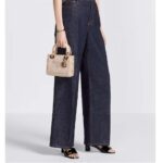 Dior Women CD Mini Lady Bag Caramel Beige Cannage Cotton Embroidered Micropearls - immagine 12