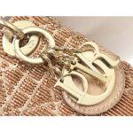 Dior Women CD Mini Lady Bag Caramel Beige Cannage Cotton Embroidered Micropearls - immagine 9