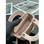 Dior Women CD Mini Lady Bag Square-Motif Embroidery Set Pink Strass White Round Beads - Image 8