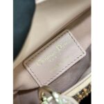 Dior Women CD Mini Lady Bag Square-Motif Embroidery Set Pink Strass White Round Beads - Image 10