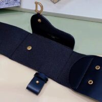 Dior Women CD Saddle Belt Black Smooth Calfskin Technical Fabric 80 MM Width (1)