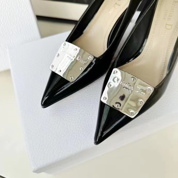 Dior Women CD Shoes La Parisienne Dior Pump Black Patent Calfskin 8 CM Heel (9)