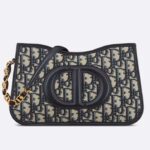 Bolso mini hobo Dior para mujer con CD Signature en azul Dior Oblique Jacquard