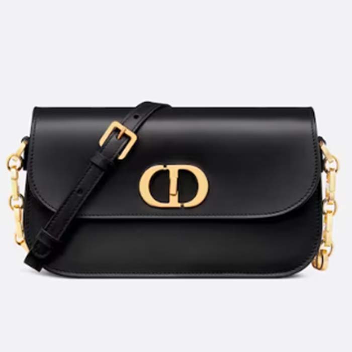 Dior Women CD Small 30 Montaigne Avenue Bag Black Box Calfskin