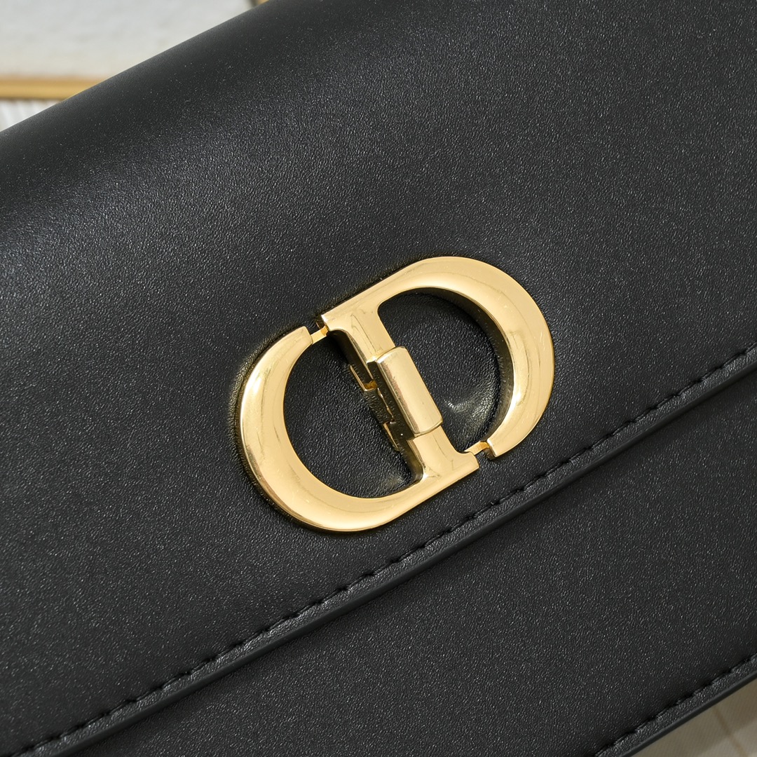 Dior Women CD Small 30 Montaigne Avenue Bag Black Box Calfskin (9)