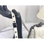 Dior Women CD Small Dior Caro Bag Latte Quilted Macrocannage Calfskin - Bild 9