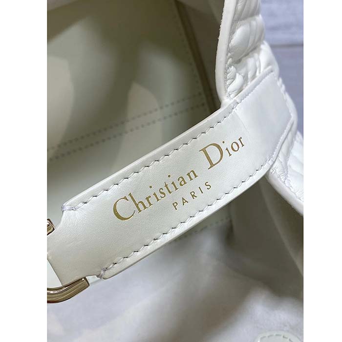 Dior Women CD Small Dior Toujours Bag Latte Macrocannage Calfskin Lock Strap Closures (2)