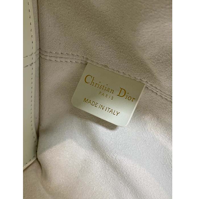 Dior Women CD Small Dior Toujours Bag Latte Macrocannage Calfskin Lock Strap Closures (6)